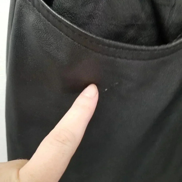 LEATHER Pants High Rise Tall Fit 30 - Picture 3 of 13